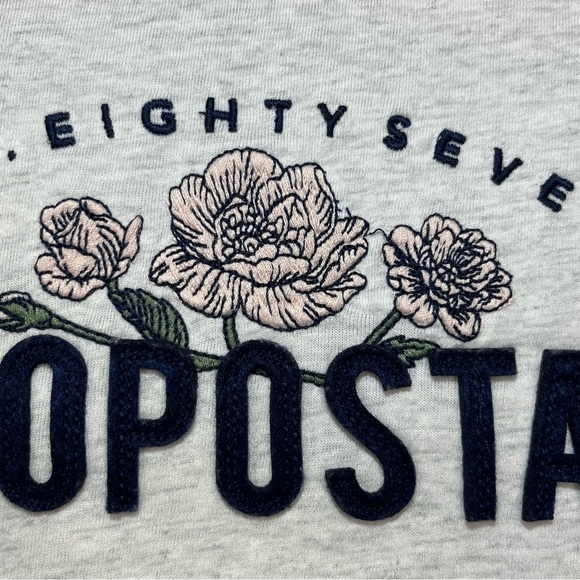 Aeropostale NYC Classic Crew T Shirt Womens Small Gray Embroidered - Picture 9 of 9